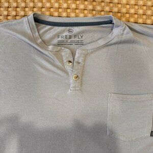 Free Fly Short Sleeve Bamboo Henley (Size L)